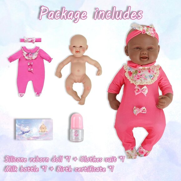 Full Body Platinum Silicone Baby Dolls Smiling Mina-tan Reborn Baby Girl - Picture 5 of 6